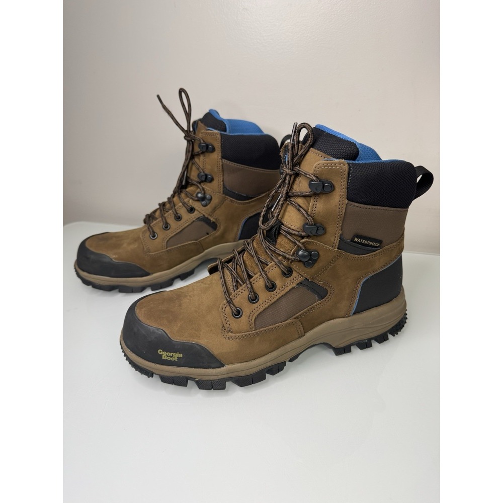 Mens Georgia Boot GB00107 Blue Collar Waterproof Hiking Boots Size 8 Lace Up